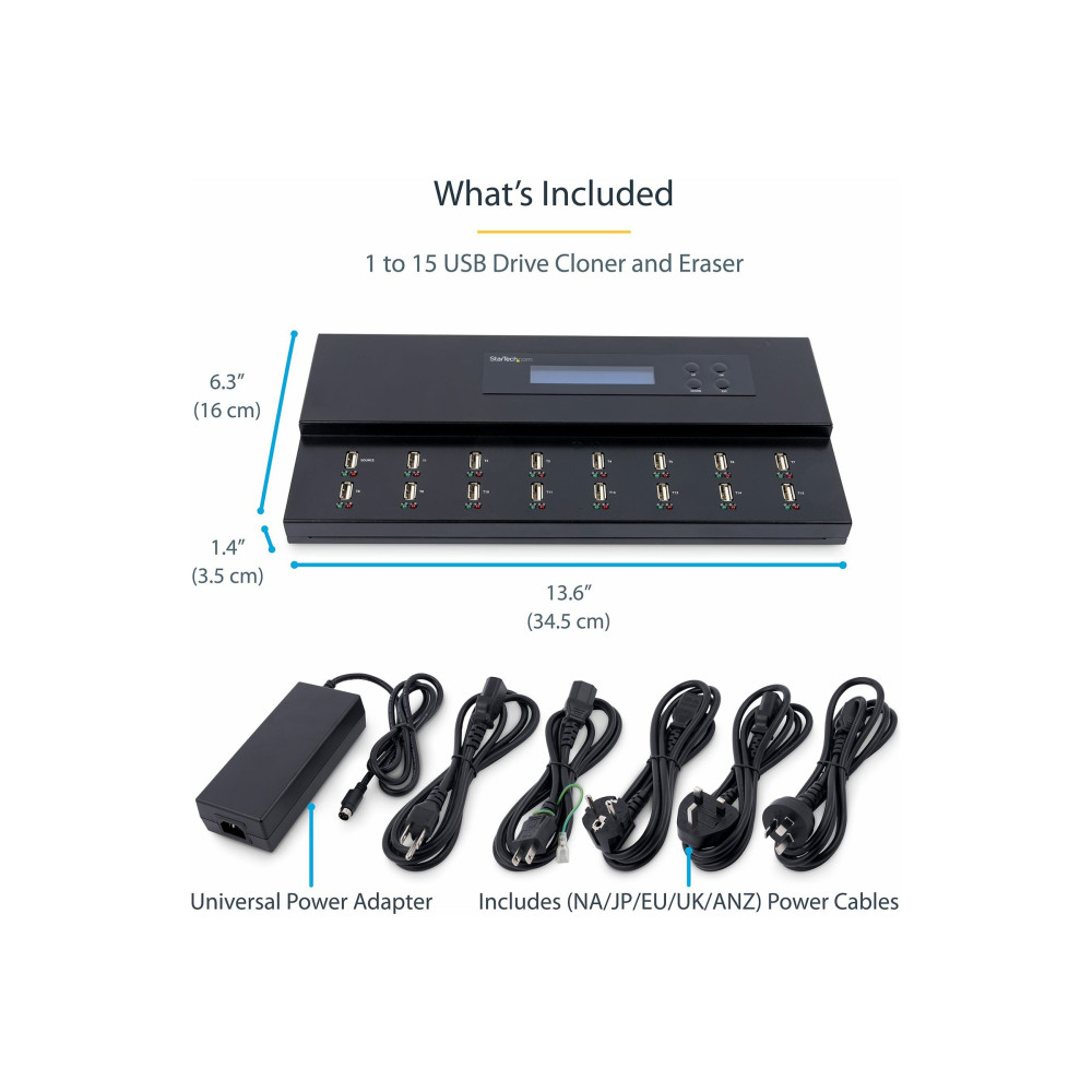 StarTech USBDUPE115 STANDALONE 1 TO 15 USB THUMB DRIVE DUPLICATOR AND ERASER, MULTIPLE USB FLASH DRIV - Image 1