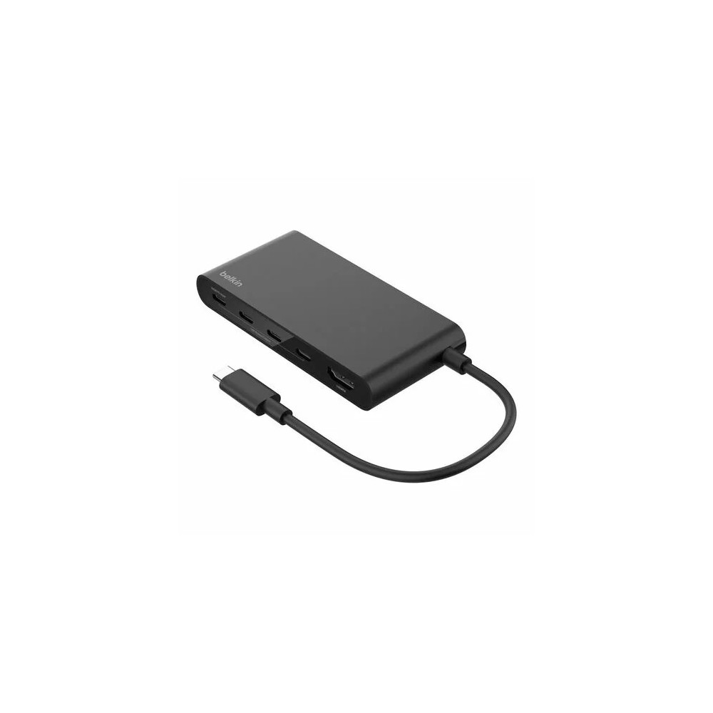 Belkin AVC021FQBK Connect USB Type C Docking Station for Notebook, Monitor, Hard Drive, Webcam, Tablet, Smartphone, Computer - Charging Capability - 4K @ 60Hz - 3840 x 2160 - 4 x USB Ports - 1 x USB 3.0 - 4 x USB Type-C Ports - USB Type-C - HDMI - Wired -