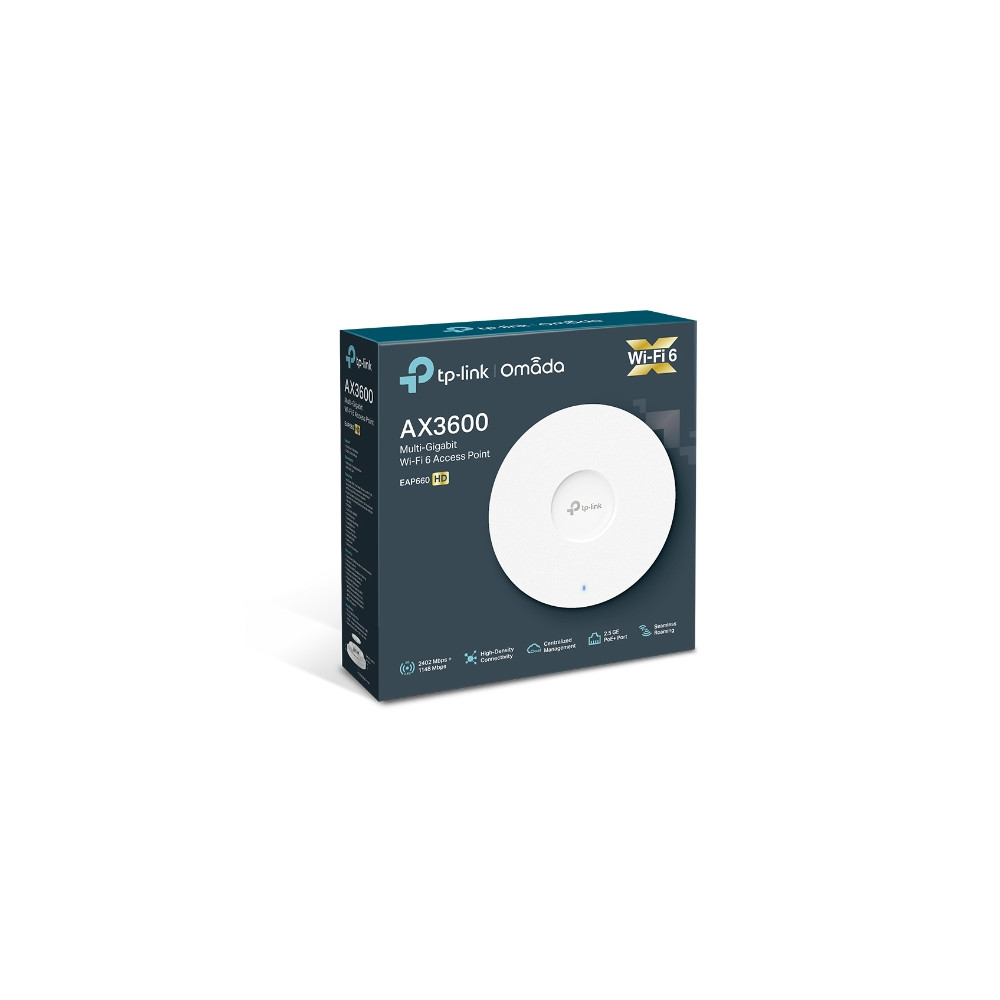 TP-LINK EAP660 HD (CH) Omada AX3600 Wireless Dual Band Multi-Gigabit Ceiling Mount Access Point, 2402Mbps @ 5GHz POE+, SNMP, MU-MIMO, QoS, Mount - Image 1