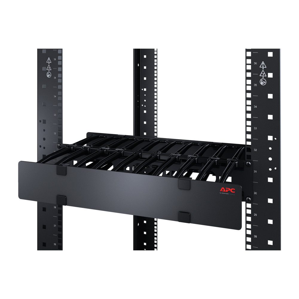 APC AR8606 2U HORIZONTAL CABLE MANAGER, 6" FINGERS TOP AND BOTTOM - Image 2