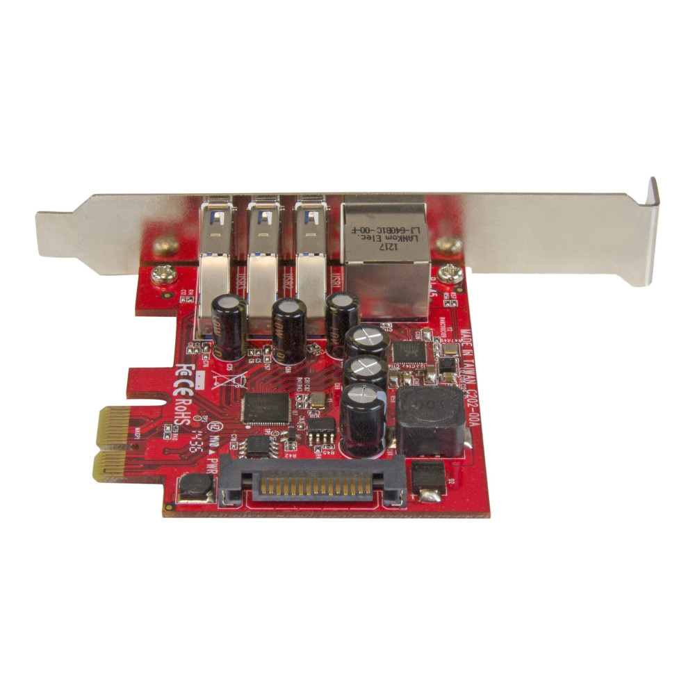 StarTech PEXUSB3S3GE 3-PORT PCI EXPRESS USB 3.0 CARD + GIGABIT ETHERNET - 5GBPS - TAA - Image 3