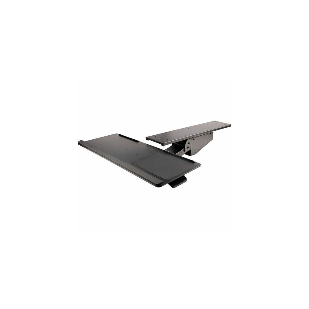 StarTech KBTRAYADJ2 Under Desk Keyboard Tray, Height Adjustable Keyboard and Mouse Tray (10" x 26"), Ergonomic Computer Keyboard Tray w/Mouse Pad - 144.8 mm Height x 711.2 mm Width - Black - Steel - Image 1