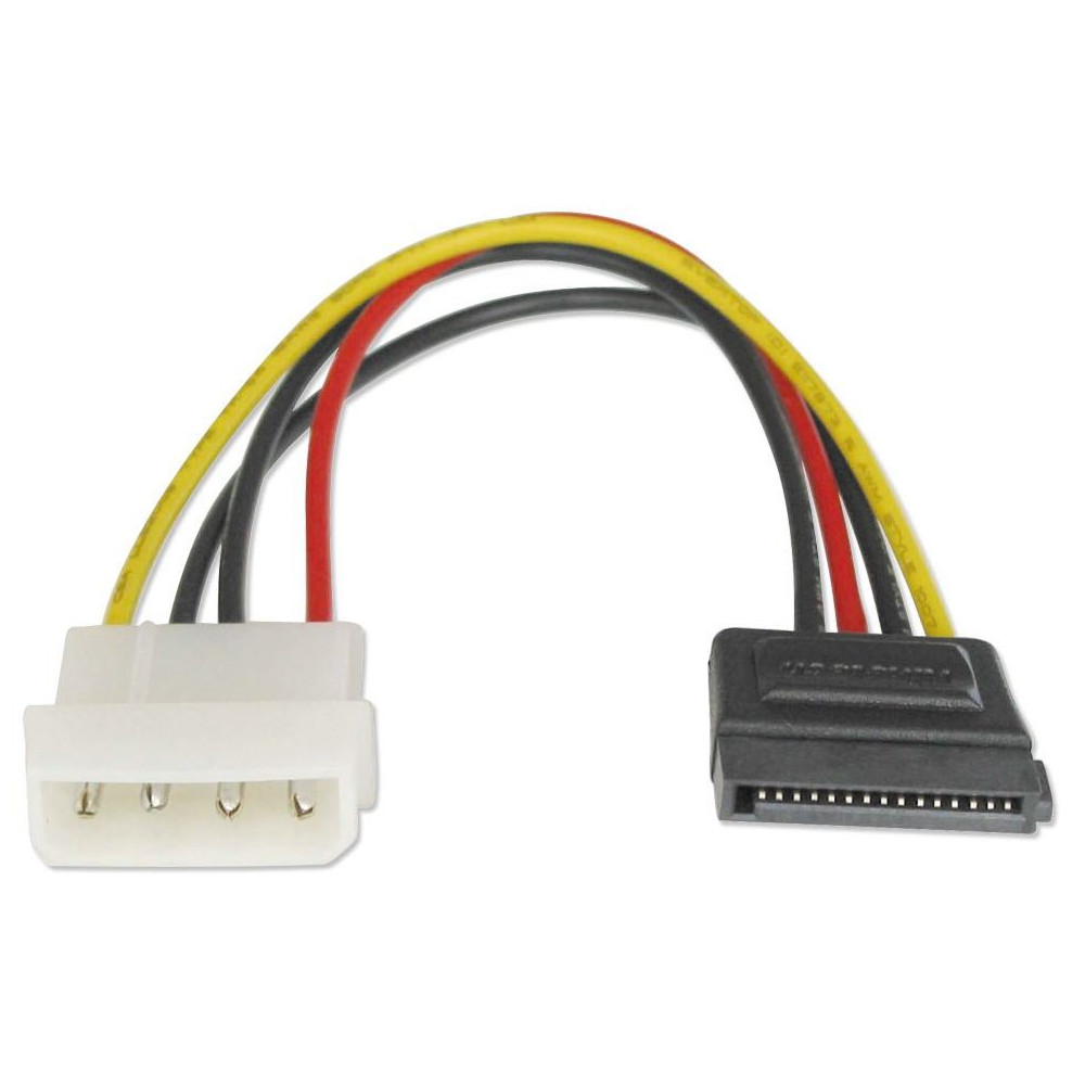 Astrotek AT-SATA-PWR SATA Power Cable 15cm 4 pins Male to 15 pins Female 18AWG RoHS LS - Image 1