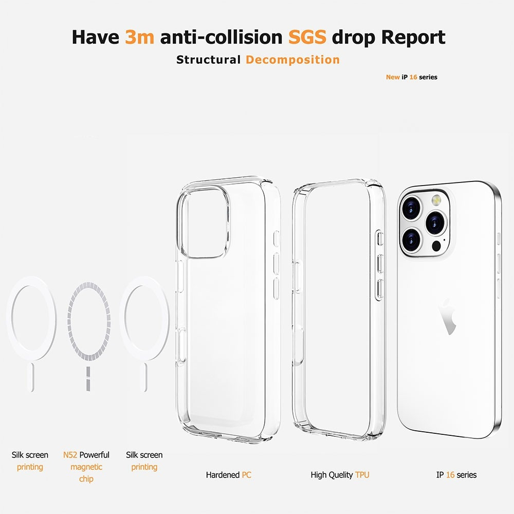 Ultimake MOBCRAIP16MAX Shockproof Transparent Magsafe Cover Case for iPhone 16 Pro Max - Image 5