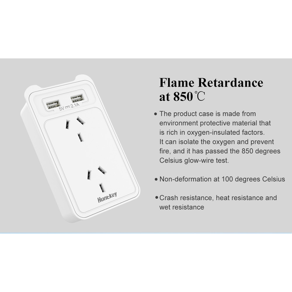 Huntkey PSUHUNSAC207TWIN SAC207 SMART WALL CHARGER with 2 AC and 2 USB combined 2.4A (TWIN PACK) - Image 9