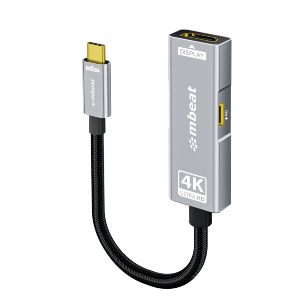 MBEAT MB-XAD-PCHD Tough Link USB-C to HDMI Adapter with 100W PD - Space Grey 5V-20V/5A, 100W PD Up to 4K (3840 x 2160) @60Hz - Image 1