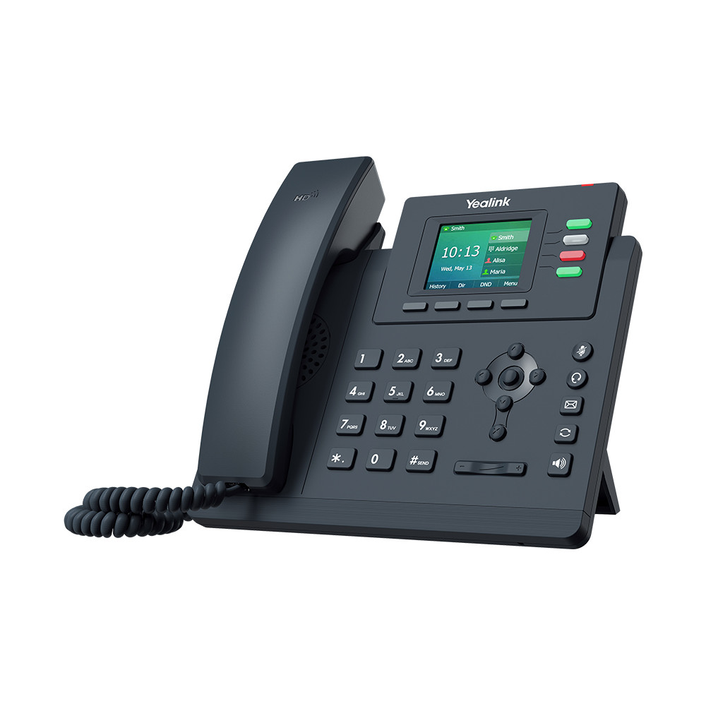 Yealink SIP-T33G T33G 4 Line IP phone Entry-level, 320x240 Colour Display, Dual Gigabit Ports, PoE, HD Voice Quality, No Power Adapter included, Zoom, HD Voice - Image 1