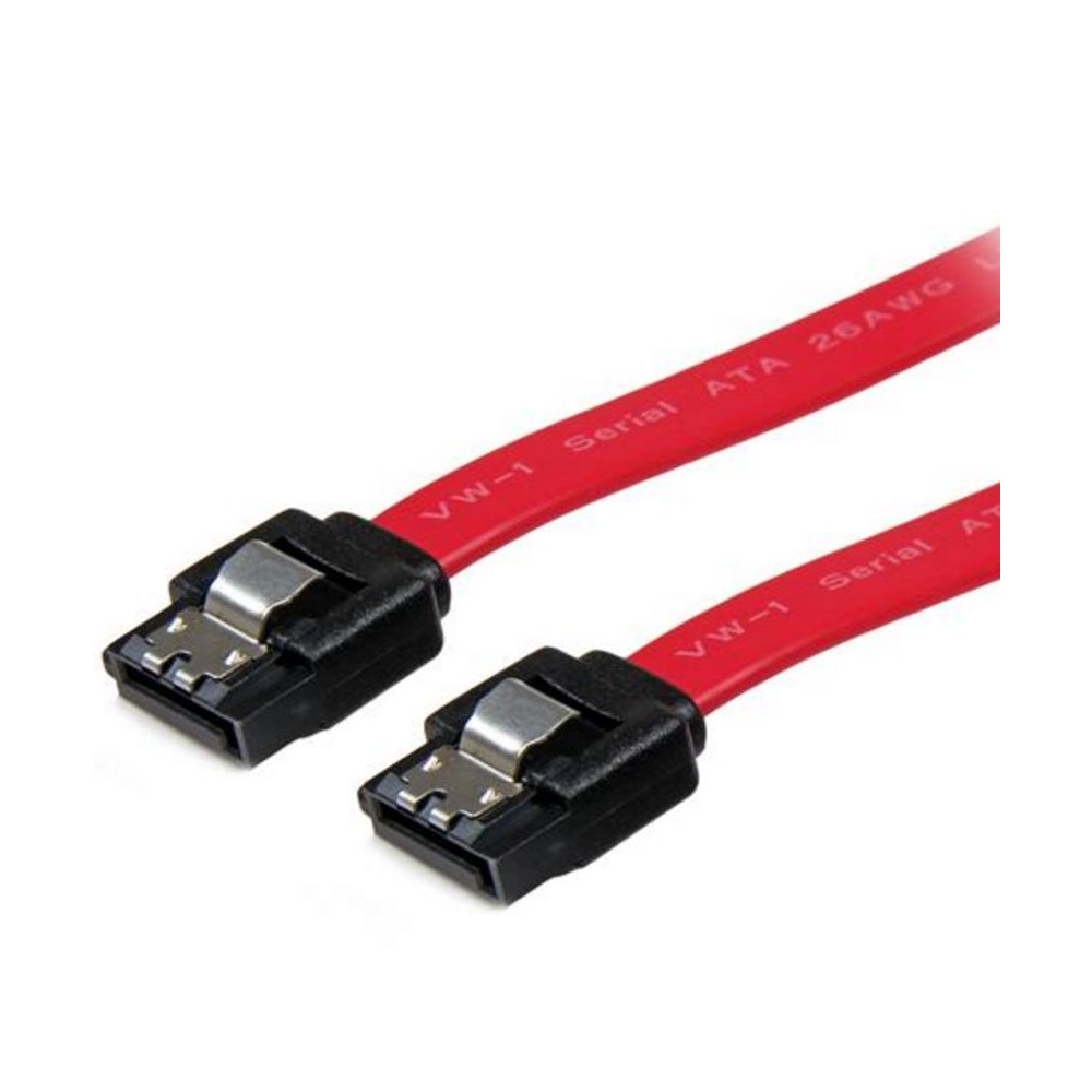 Astrotek AT-SATA3NR-180D SATA 3.0 Data Cable 30cm 7 pins Straight to 7 pins Straight with Latch Red Nylon Jacket 26AWG - Image 1