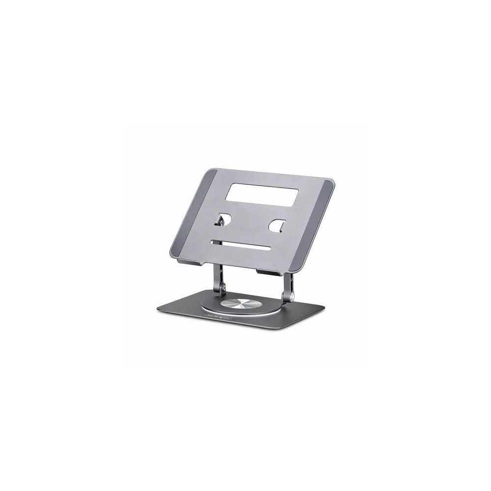 StarTech ATFR-LAPTOP-RISER Rotating Laptop Stand, 360 Swivel, Ergonomic Desk Riser for Computer, Adjustable Height/Tilt, Max 11lb, Aluminum, Portable - Raise a laptop to eye level for improved posture and all-day comfort - Height-adjustable arms - Image 2