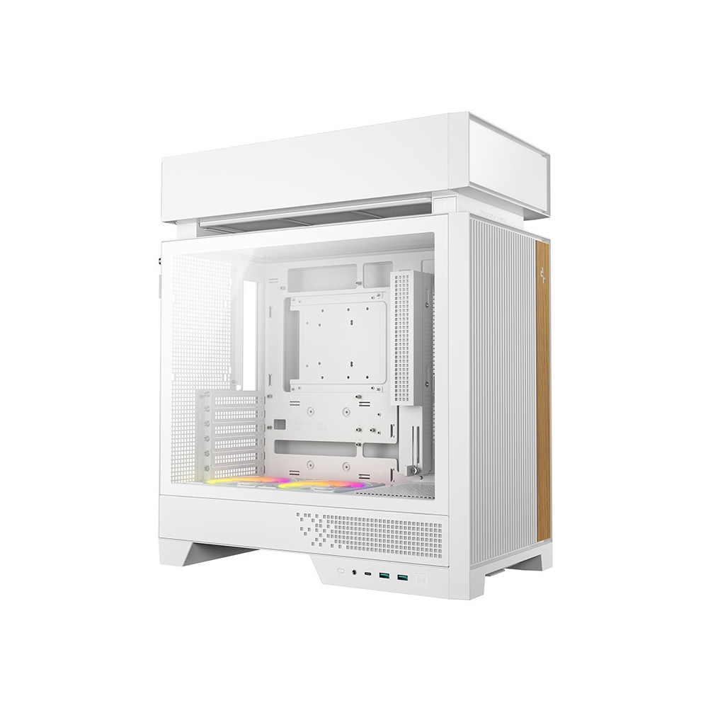 DEEPCOOL R-CL660-WHNNA0-G-1 CL660 White Innovative Compartmentalized Optimized ATX Case Pre-installed Dual ARGB Fans, Build-in Atmosphere - Image 1