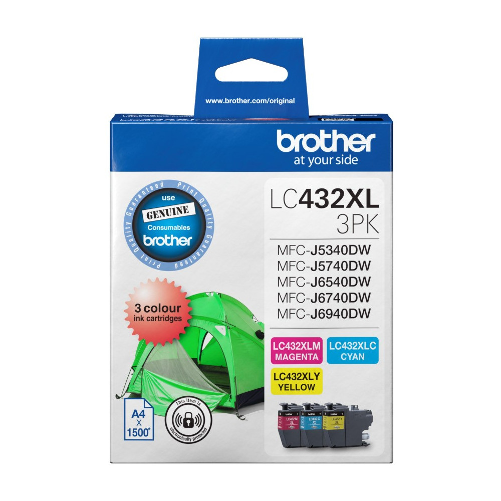 Brother LC-432XL-3PKS LC432xl Colour Value Pack 1xcyan 1x Magenta 1x Yellow - Image 1