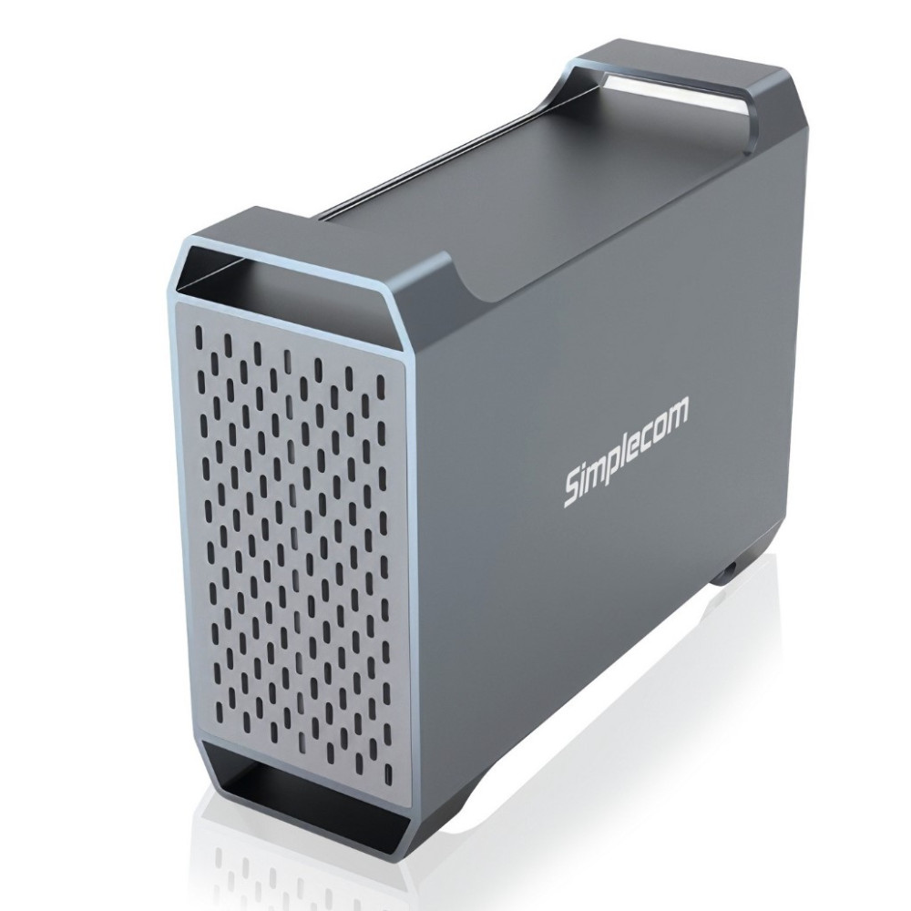 Simplecom SE482 SuperSpeed USB Dual Bay 3.5' SATA Hard Drive RAID Enclosure USB-C RAID 0/1, JBOD - Image 1