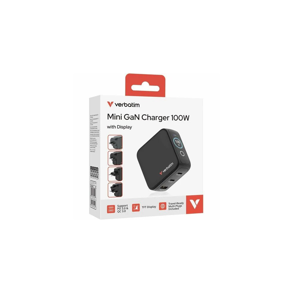 Verbatim 30242 100W MINI GAN CHARGER WITH DISPLAY - Image 3