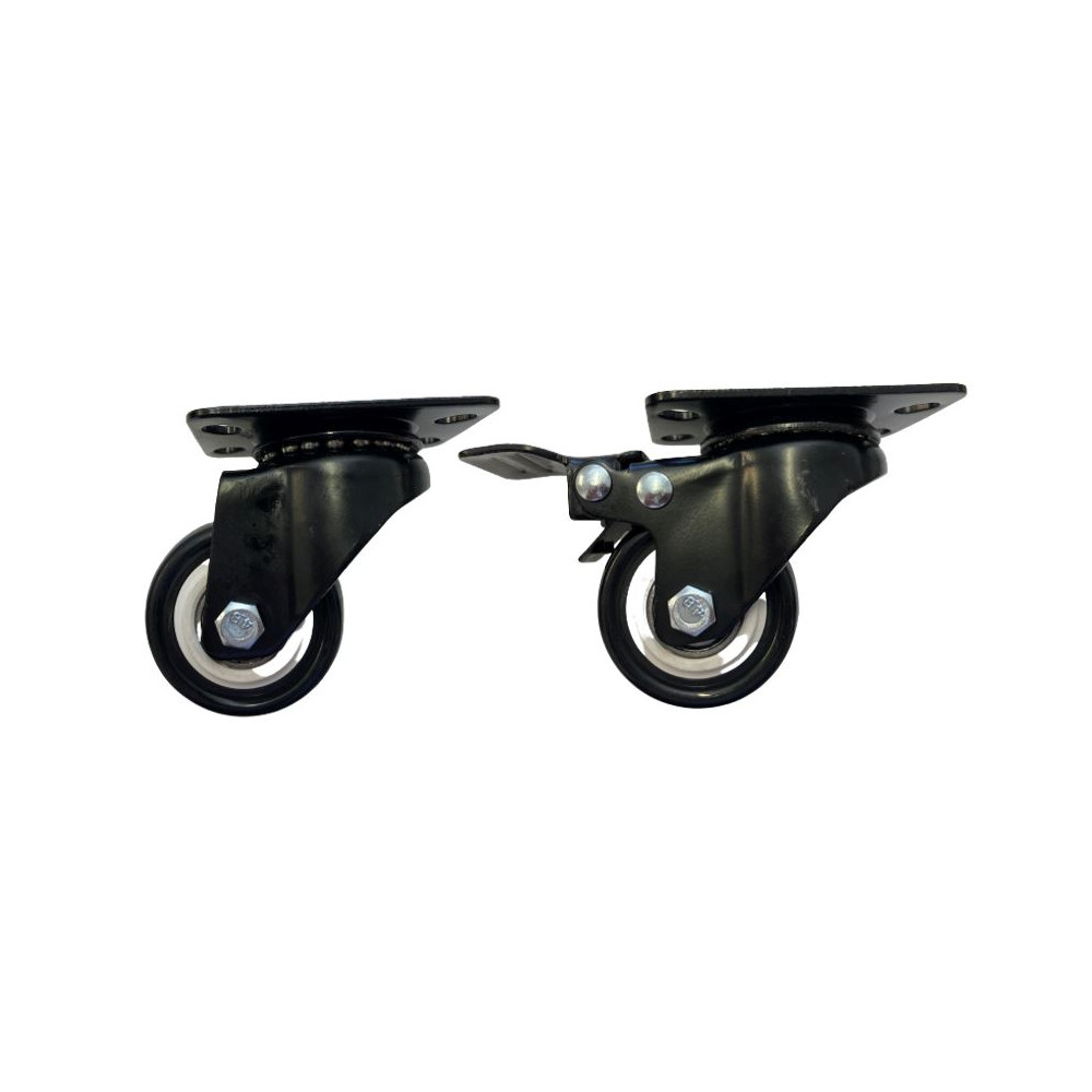 LDR WB-CA-10 2' PP Rack Caster Wheels 2x With Brakes & 2x Without Brakes - Pack of 4 Wheels Total - Image 1