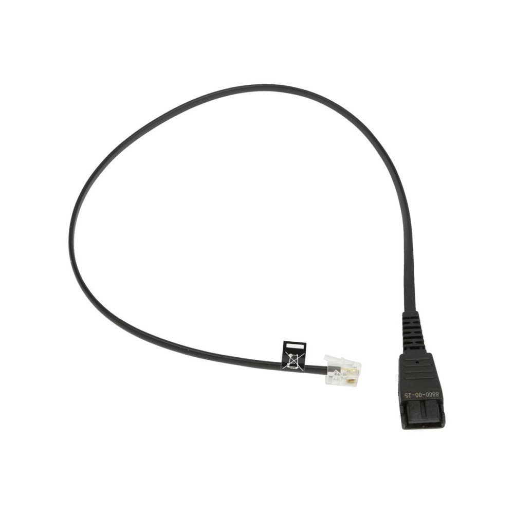 Jabra 8800-00-25 QD TO RJ9 STRAIGHT BOTTOM CORD FOR LINK 180, 0.5M - Image 1