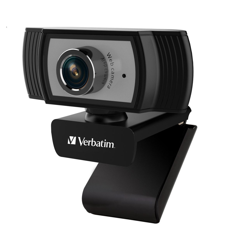 Verbatim 66614 1080p Full HD Webcam - Black/Silver FHD 1920x1080, 2.0 Mega Pixels, Compatible with Windows XP,7 8, 10, Android V5, MacOS 10.6 or Above - Image 1