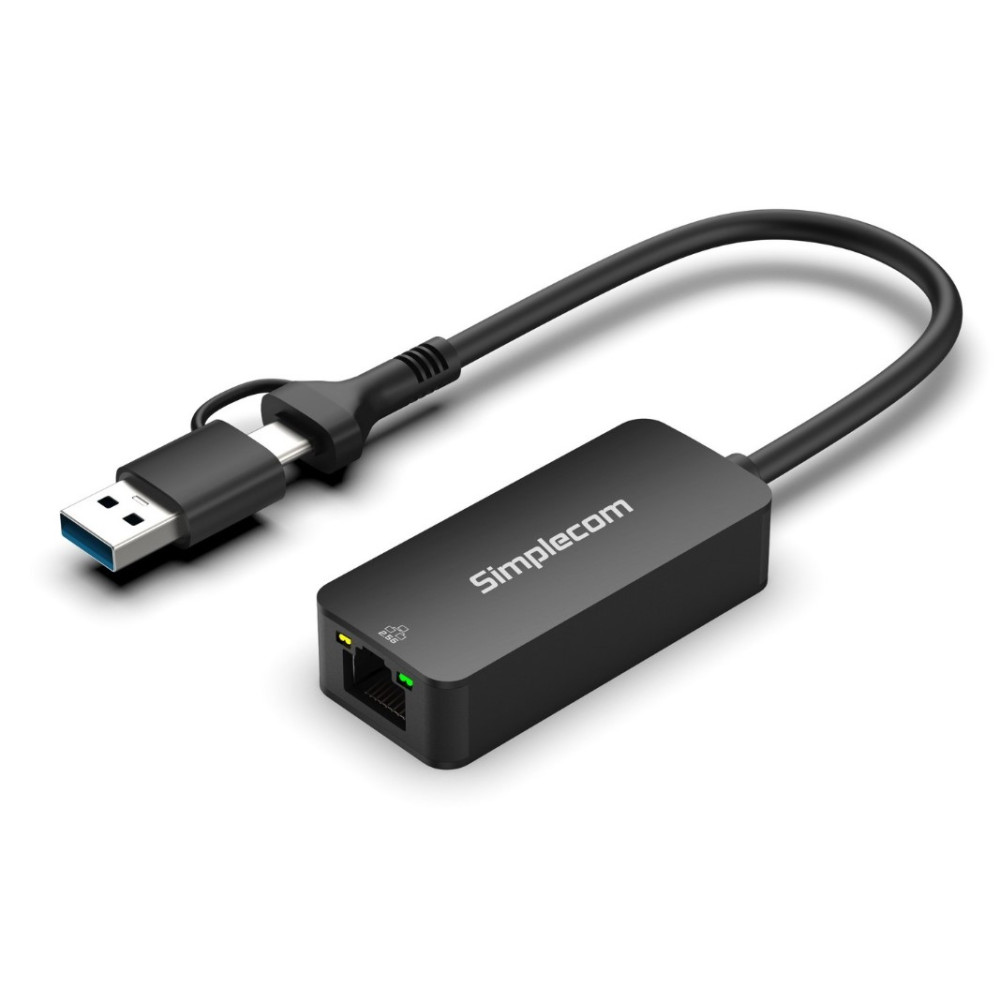 Simplecom NU405C SuperSpeed USB-C and USB-A to 2.5G Ethernet Network Adapter 2.5Gbps LAN - Image 1