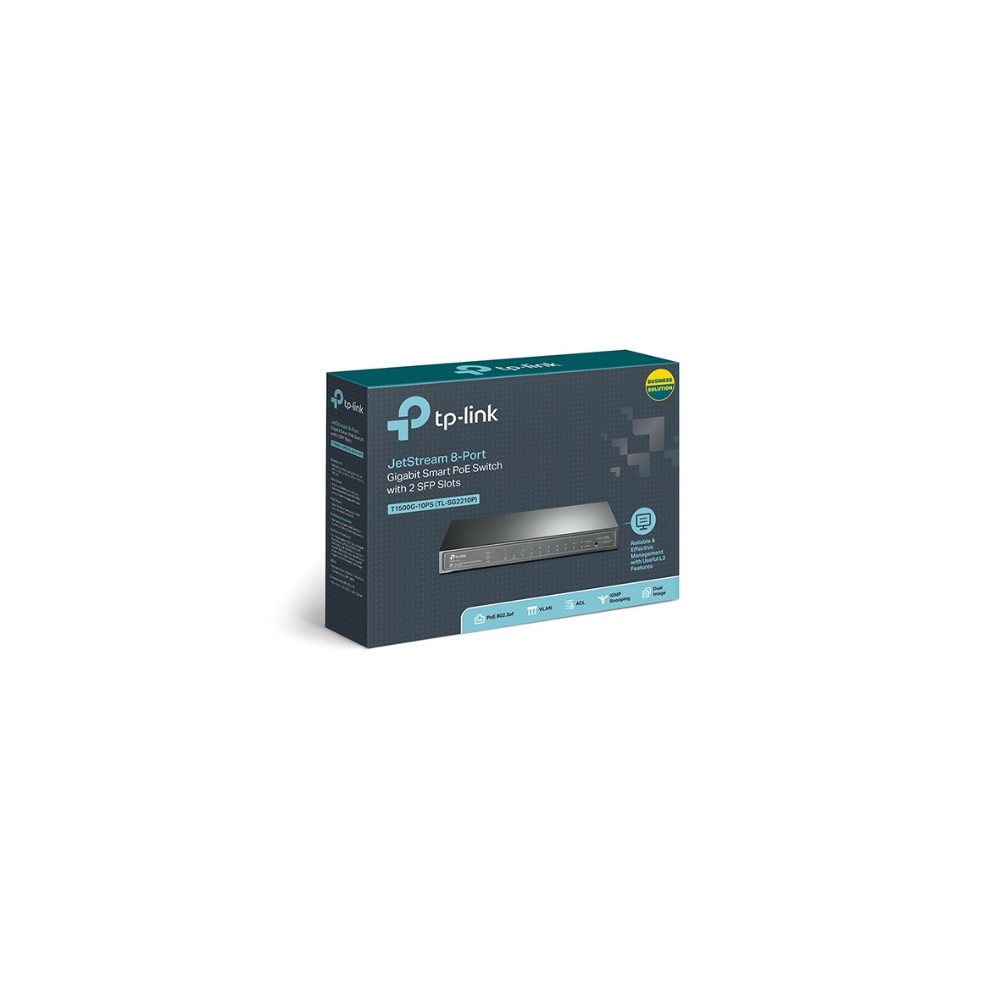 TP-LINK SG2210P OMADA 8-PORT MANAGED GIGABIT RACK SWITCH, POE+(8), SFP(2), 61W, 5YR - Image 1