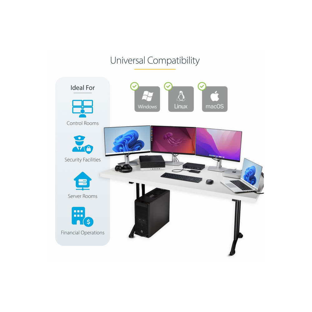 StarTech P4A20132-KM-SWITCH 4-PORT KM SWITCH WITH MOUSE SWITCHING, USB SWITCH FOR KEYBOARD/MOUSE, 3.5MM/U - Image 4