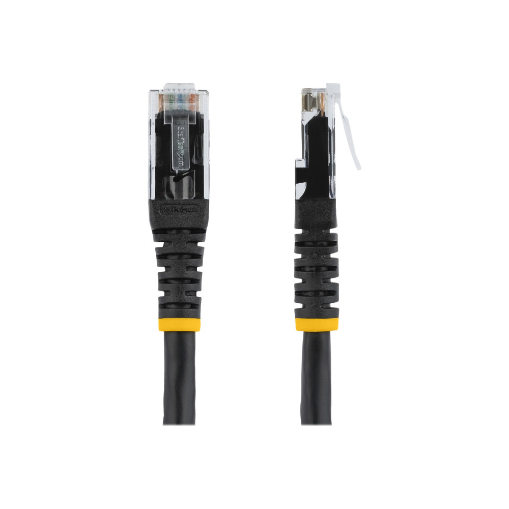 StarTech C6PATCH15BK 15FT CAT6 ETHERNET CABLE - BLACK CAT 6 GIGABIT ETHERNET WIRE -250MHZ 100W POE - Image 1