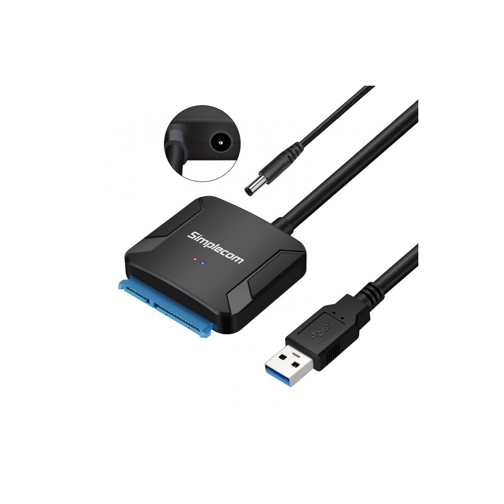 Simplecom SA236 USB 3.0 to SATA Adapter Cable Converter with Power Supply for 2.5' & 3.5' HDD SSD - Image 1