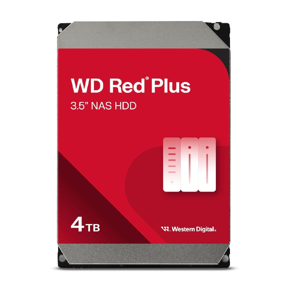 Western Digital WD40EFZZ WD Red Plus 4TB 3.5' NAS HDD SATA III NAS Hard Drive 5400 RPM 128MB Cache 180MB/S 180TB/Year 3Y warranty - Image 1