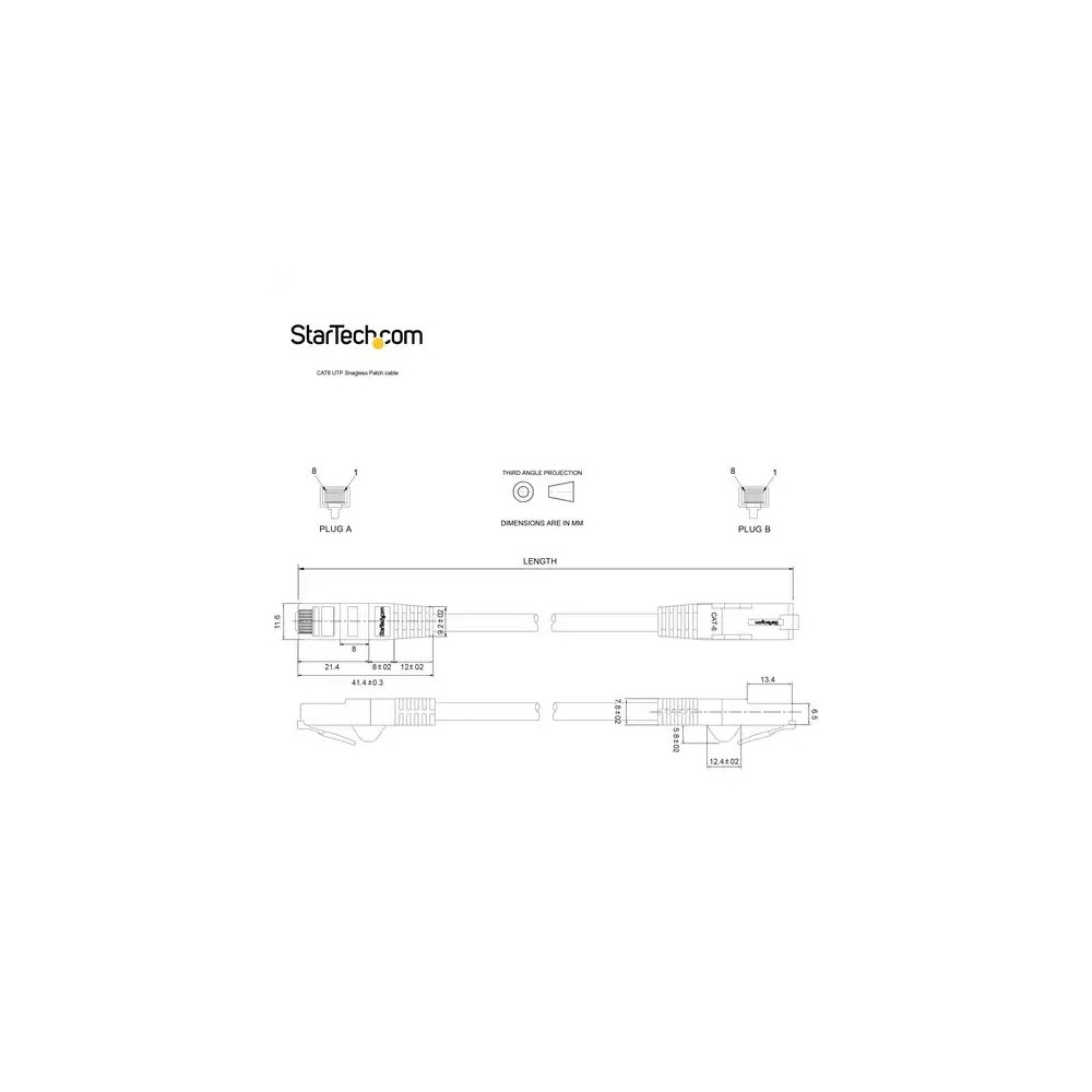 StarTech N6PATC10MWH 10m CAT6 Ethernet Cable - White Snagless Gigabit - 100W PoE UTP 250Mhz Category 6 Patch Cord UL Certified Wiring/TIA - 10m White CAT6 Ethernet cable delivers Multi Gigabit 1/2.5/5Gbps & 10Gbps up to 160ft - 250Mhz - 24 AWG s - Image 8