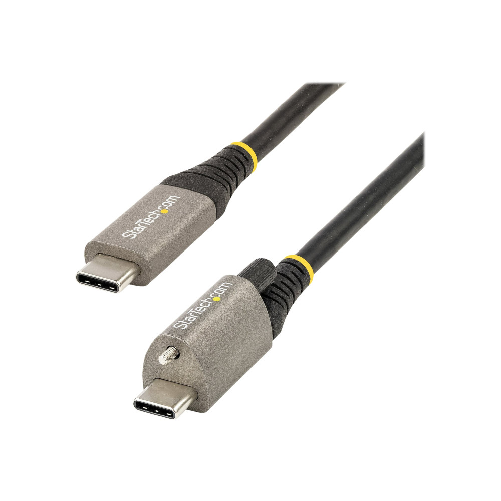 StarTech USB31CCTLKV1M 3FT (1M) USB-C CABLE, TOP SCREW LOCKING, USB 10GBPS, 100W (5A) POWER DELIVERY, 8K - Image 1