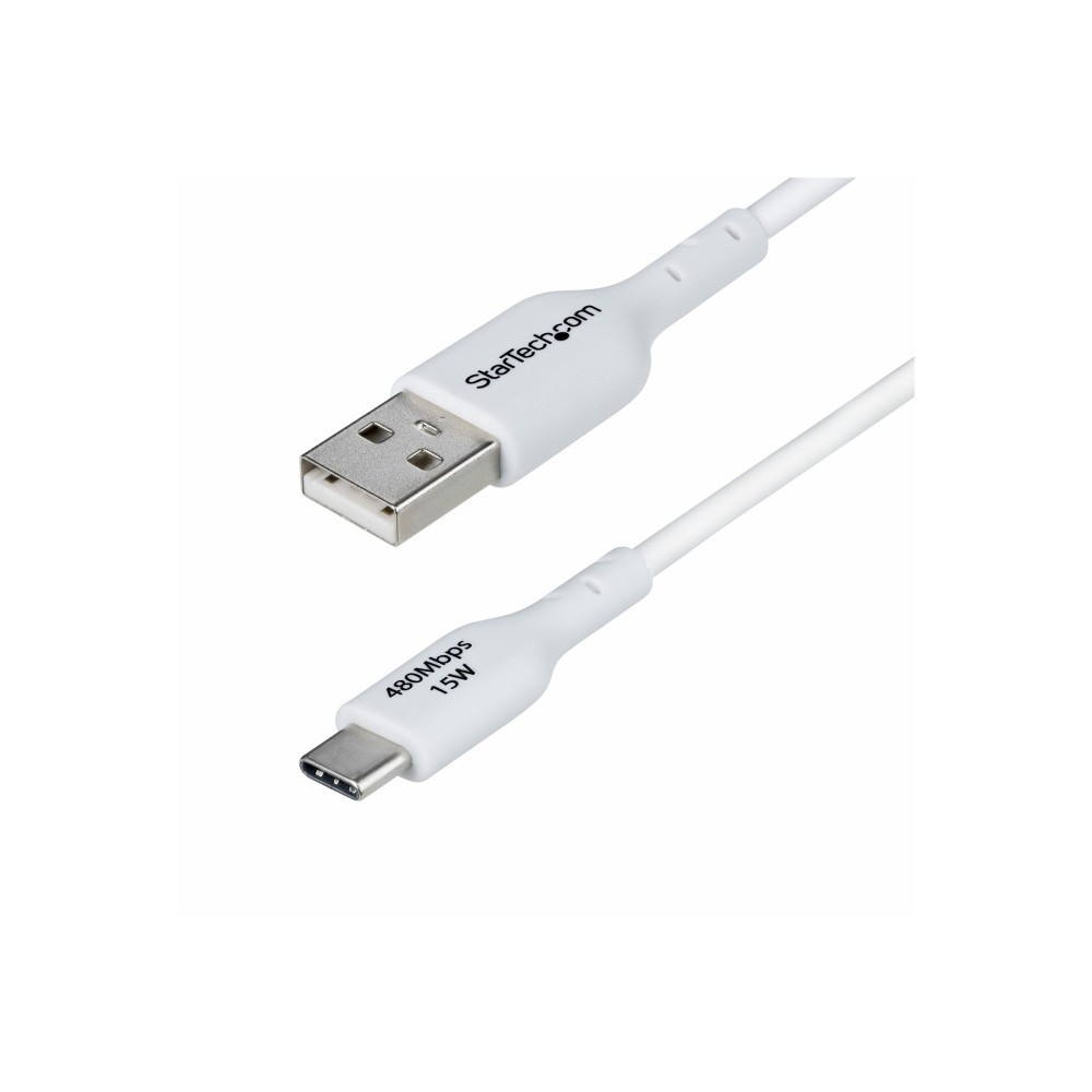 StarTech USB2AC1MNCWHE 3FT (1M) WHITE USB-A TO USB-C CHARGING CABLE/CORD, M/M, LTW - Image 2