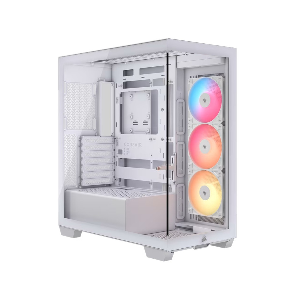 Corsair CC-9011323-WW 3500X RS-R ARGB Mid-Tower PC Case - White, ARGB, ATX/E-ATX, Tempered Glass, 425mm GPU, 170mm CPU, 360mm radiator, USB-C, 2yr wty - Image 1