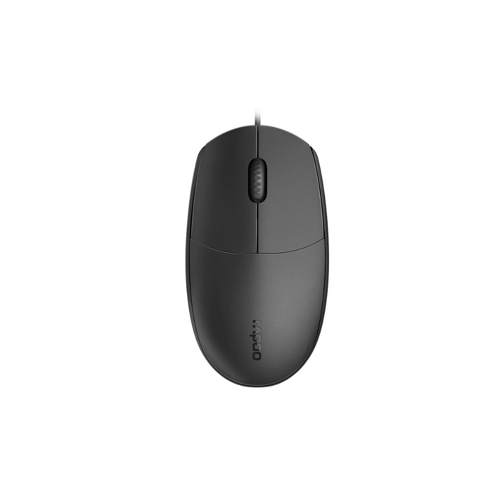 Rapoo N100.BLACK N100 Wired USB Optical 1000DPI Mouse Black - No Driver Required/ Designed for Notebook Laptop Desktop PC - Image 1