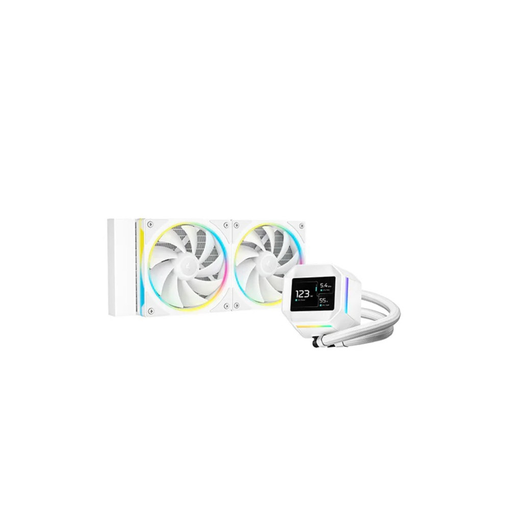 DEEPCOOL R-LM240-WHDMMC-1 LM240 WH ARGB Liquid Cooler With Mini LCD Screen IntelLGA1851/1700/1200/1151/1150/1155 AMDAM5/AM4 - Image 1