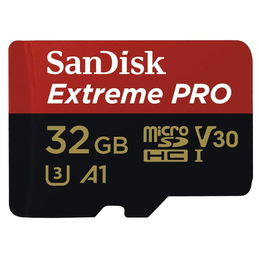 Sandisk SDSQXCG-032G-GN6MA Extreme Pro 32GB microSD SDHC SQXCG 100MB/s 90MB/s V30 U3 C10 UHS-1 4K UHD Shock temperature water & X-ray proof with SD Adaptor >16GB - Image 1