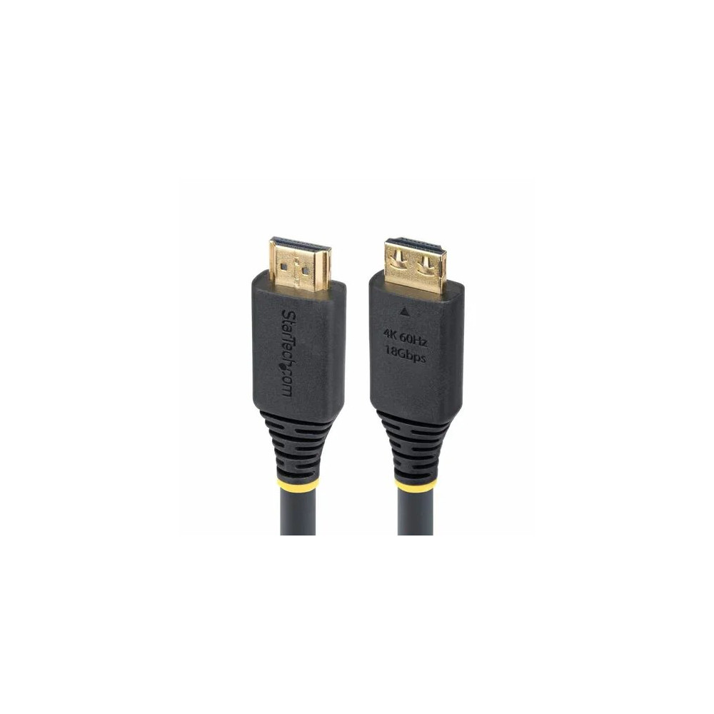 StarTech HDMI2-CABLE-GRIP-20F 20ft (6.1m) High Speed HDMI Cable with Gripping Connectors, 4K 60Hz/1440p 144Hz 18Gbps, UHD HDMI Cord, TPE Jacket - High Speed HDMI Cable w/gripping connectors to minimize accidental disconnection; Supports 4K 60Hz  - Image 2