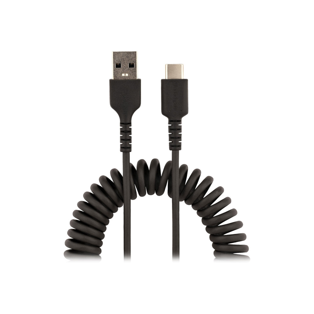 StarTech R2ACC-50C-USB-CABLE 1.6FT (50CM) USB-A TO USB-C FAST CHARGING CABLE, RUGGED, COILED, CHARGE & SYN - Image 1