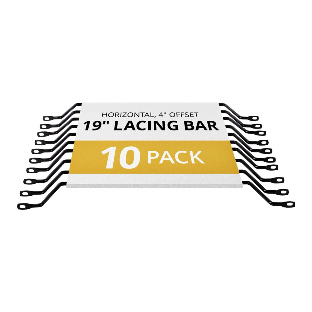 StarTech CMLB104 HORIZONTAL CABLE LACING BARS FOR RACKS, 4" OFFSET, 10 PACK, 2YR - Image 1