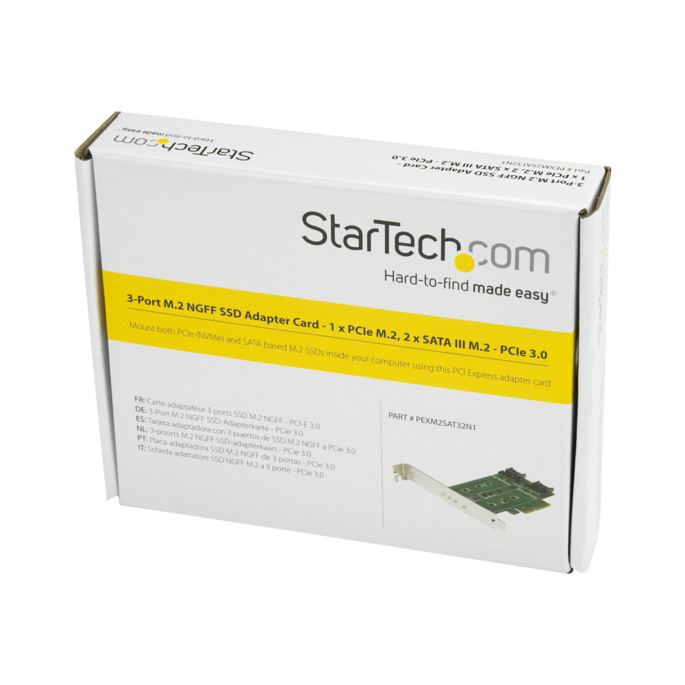 StarTech PEXM2SAT32N1 3 PORT M.2 SSD ADAPTER CARD, PCIe(NVME), SATA M.2 (2), 2YR - Image 5