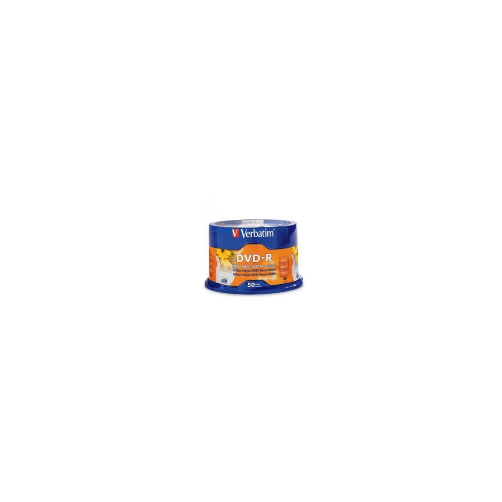 Verbatim 95137 DVD-R 4.7GB 50Pk White InkJet 16x - Image 1