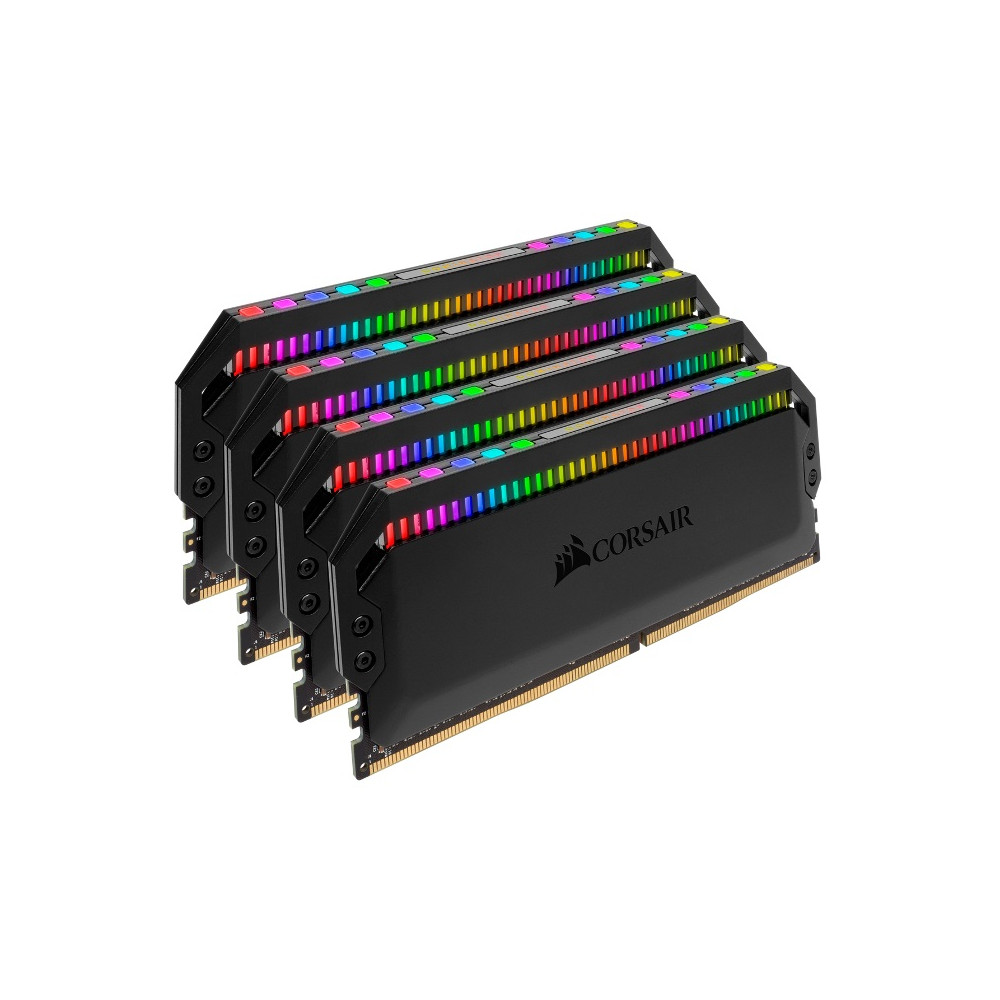 Corsair CMT32GX4M4Z3200C16 Dominator Platinum RGB 32GB (4x8GB) DDR4 3200MHz CL16 DIMM Unbuffered XMP 2.0 Base SPD@2666 Black Heatspreaders 1.35V AMD - Image 1