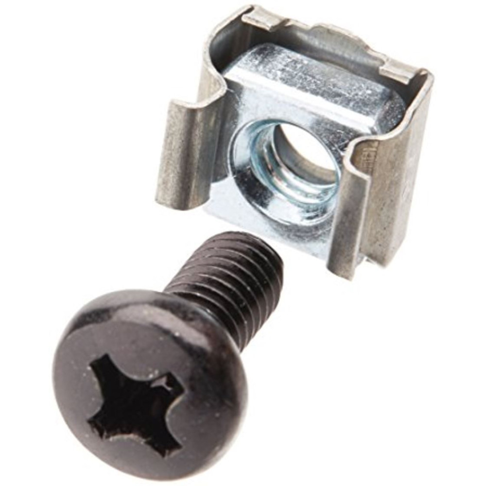Astrotek ATP-M6SCREW10 M6 Cage Nuts & Screws (Pack of 10) Silver Color Oxide Finish Phillips Drive Length Fully Threaded - Image 1