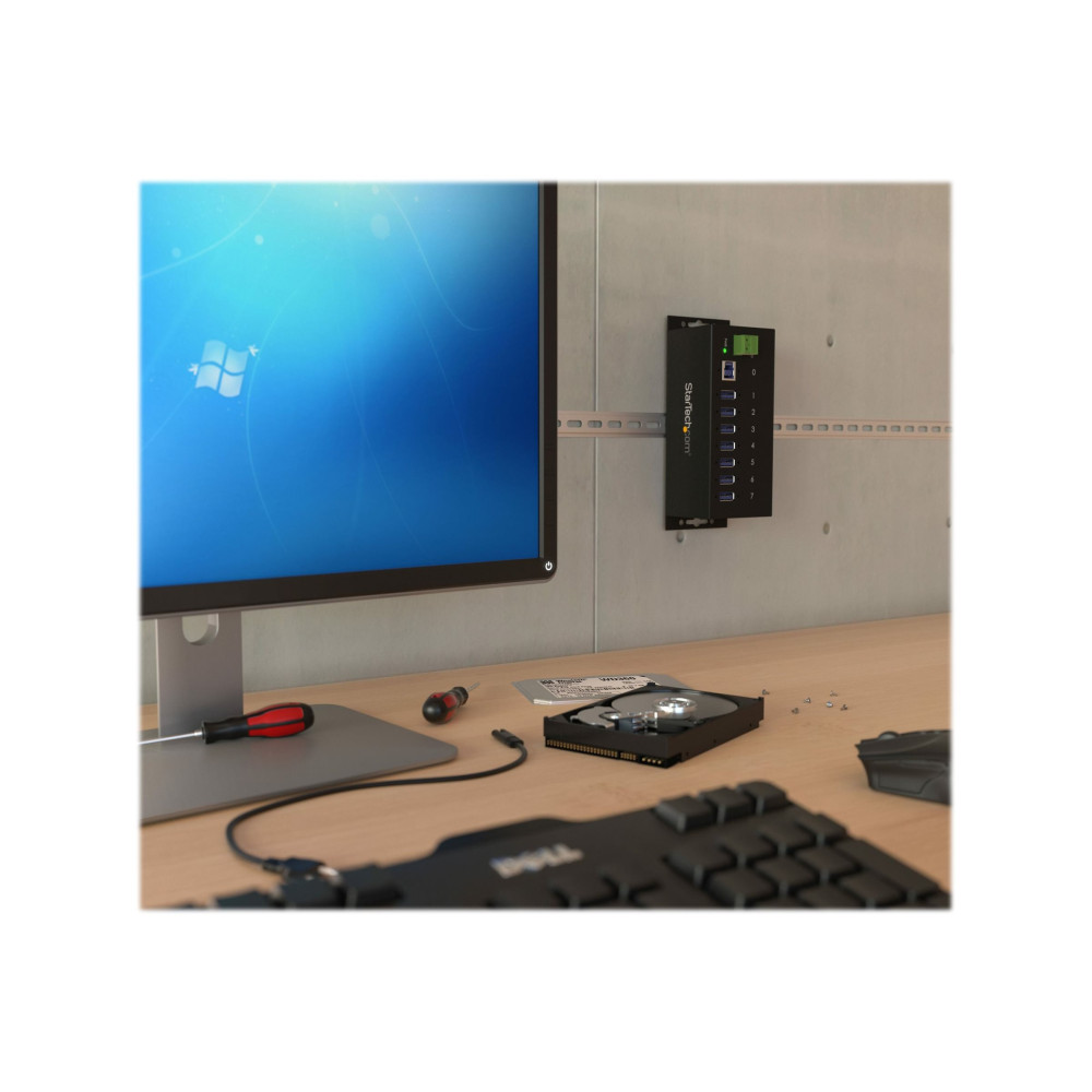 StarTech ST7300USBME 7 PORT USB 3.0 HUB, INDUSTRIAL, METAL, ESD & SURGE PROTECTION, MOUNT, 2YR - Image 5