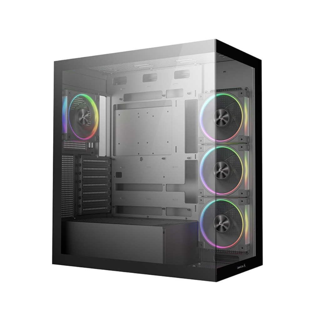DEEPCOOL R-CG580-BKADA4-G-2 CG580 4F v2 Panoramic ATX Mid-Tower Case, 4 x Pre Installed Fans Single Chamber, Support Up to 2x 360mm Radiators, Front 2x USB3.0 - Image 1