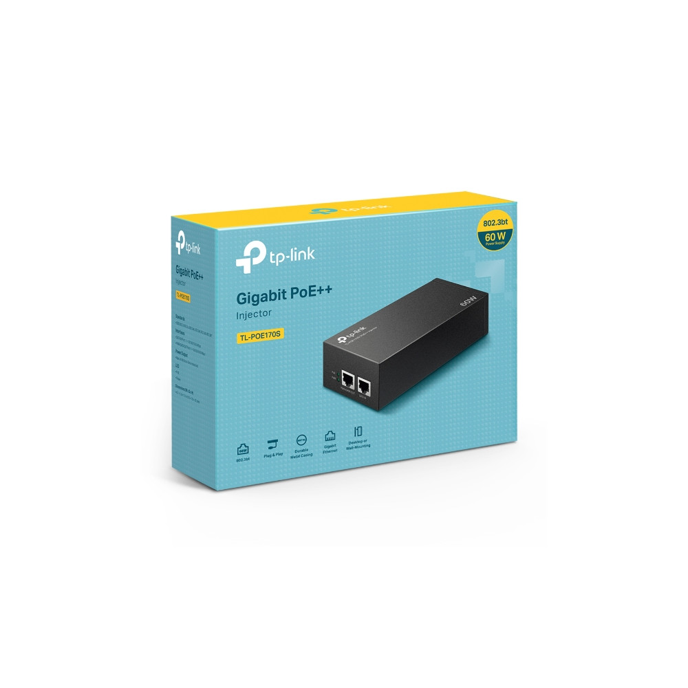 TP-LINK POE170S OMADA POE++ GIGABIT INJECTOR ADAPER, IEEE802.3af/at/bt (TYPE 3), 3YR - Image 1