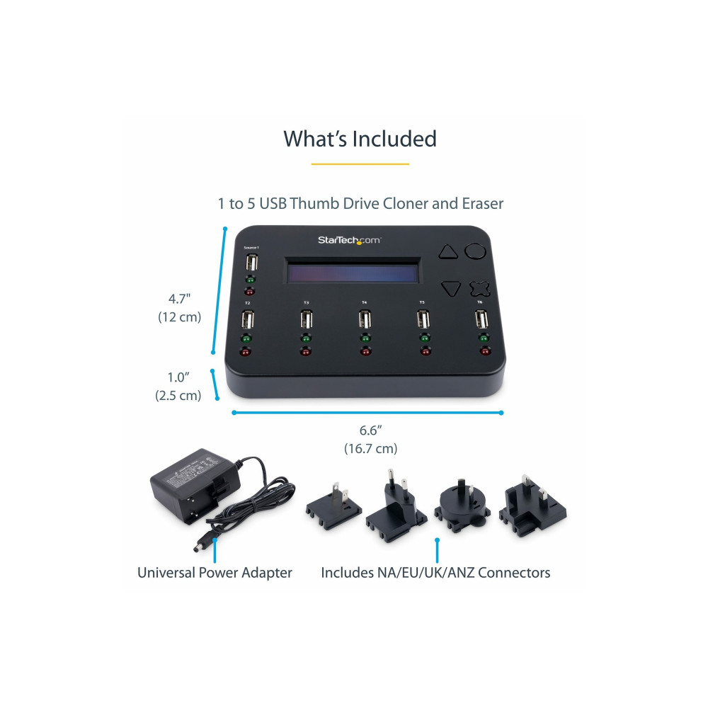 StarTech USBDUP15 1 TO 5 USB FLASH DRIVE DUPLICATOR, 2MODE, NO HOST, LCD DISPLAY, USB2.0, 2YR - Image 3