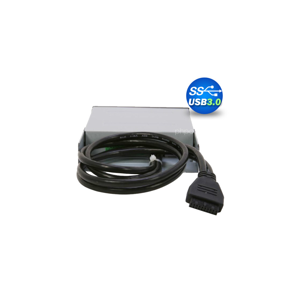 EZcool ACREZC1100U3IN 3.5" USB 3.0 All in One Internal Card Reader Full Long Metal with Front USB Black - Image 4