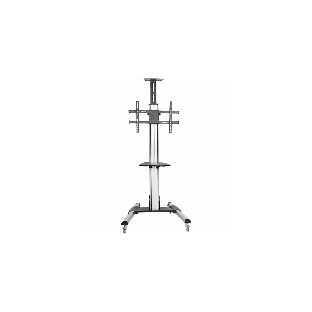 StarTech STNDMTV70 TV Cart - For 32" to 75" Displays - AV Cart - Height Adjustable - Lockable Wheels - Flat Screen TV Cart - Media Cart on Wheels - 1 Shelf - 40.10 kg Load Capacity - 4 Casters - Steel, Aluminium - 701 mm Length x 828 mm Width x  - Image 3