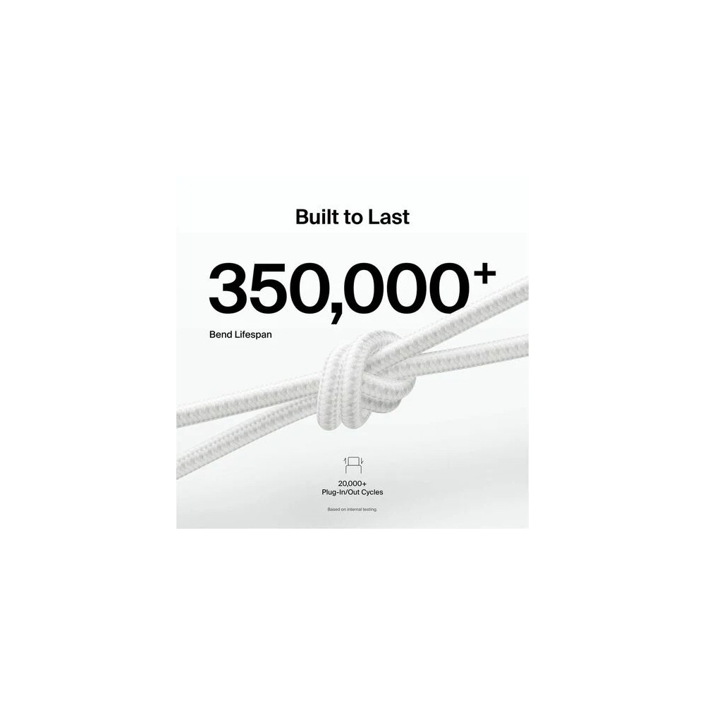 Belkin CAA022FQ1MWH BoostCharge Pro 1 m Lightning/USB-C Data Transfer Cable - Cable for iPhone, iPad Air, iPad Pro, iPad mini - First End: 1 x Lightning - Male - Second End: 1 x USB Type C- Male - MFI - White