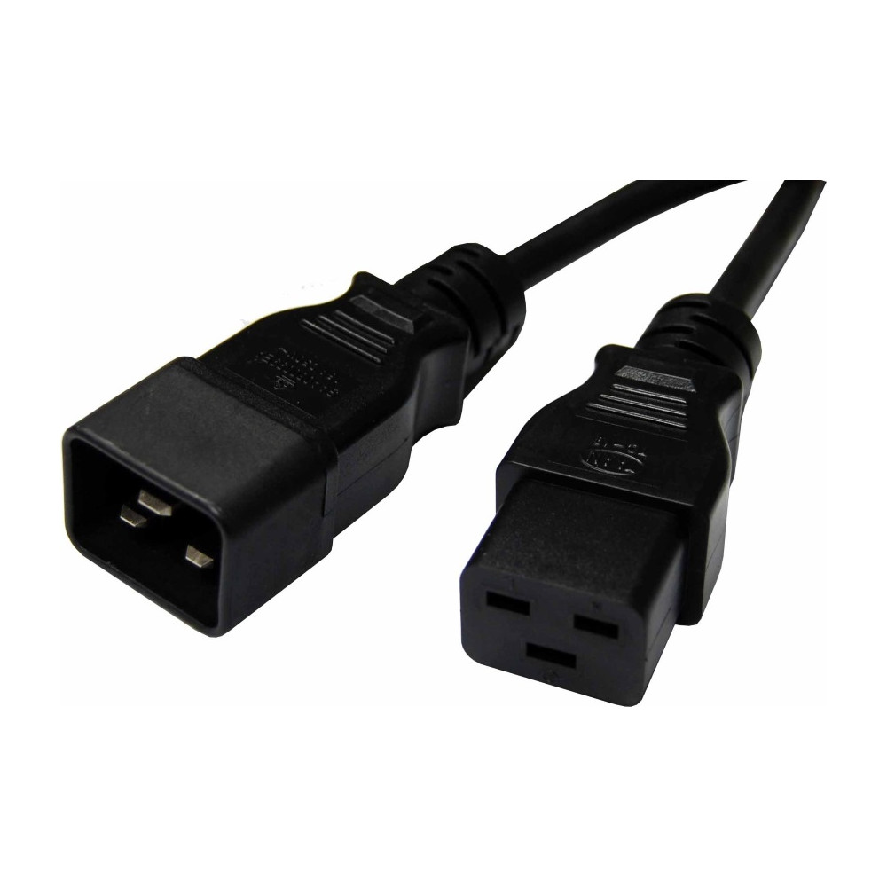 8ware RC-3084-020 2m Power Extension Cable Lead 15A IEC-C19 to IEC-C20 Male to Female for UPS PDU PC Servers Rack-mount Power Distribution Units - Image 1