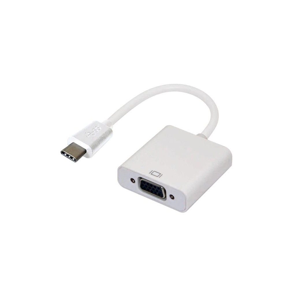 Astrotek AT-CMVGA-MF Thunderbolt USB 3.1 Type C (USB-C) to VGA Adapter Converter Male to Female for Apple Macbook Chromebook Pixel White - Image 1