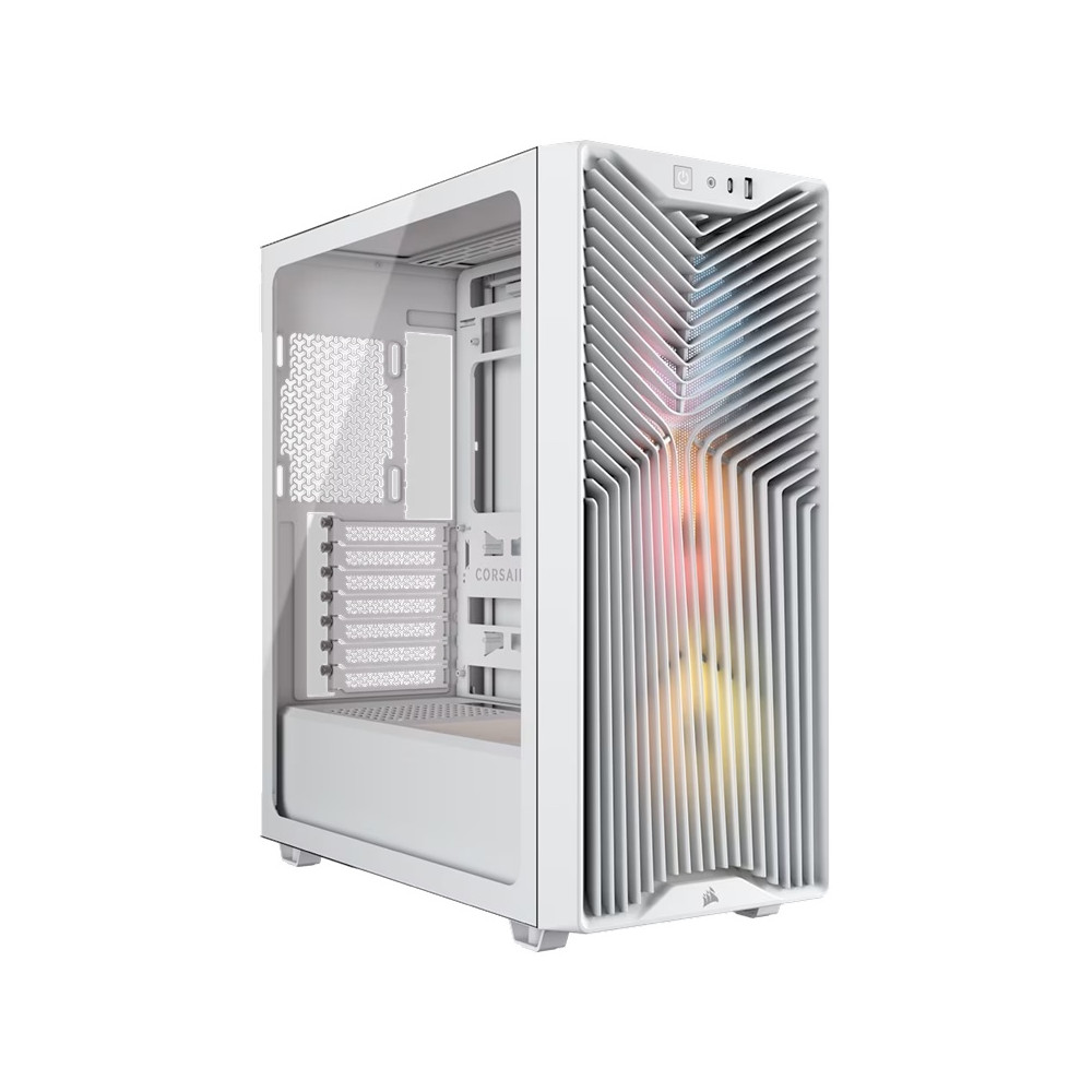 Corsair CC-9011345-WW 3200D RS ARGB Mid-Tower PC Case- White, ATX mATX ITX, TG panel, ARGB fans, 400mm GPU, 165mm CPU, 360mm rad, USB-C, 7 slots, 2x2.5 1x3.5, 2yr w - Image 1
